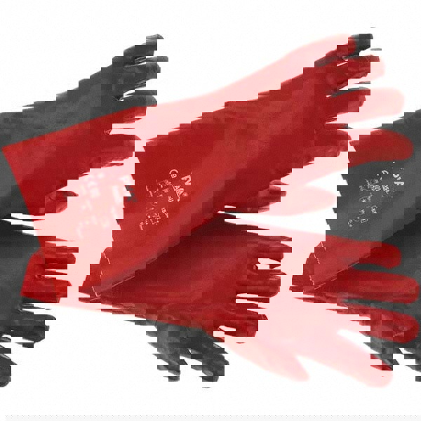 Series 15-554 Chemical Resistant Gloves: Size Large, Polyvinyl Alcohol (PVA), Supported,